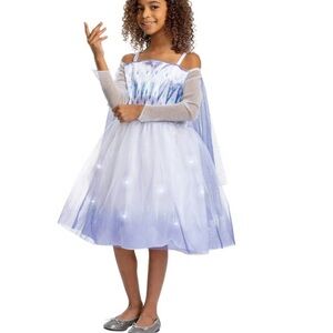 Disguise frozen Snow Queen Elsa light up child costume. NWT med 7/8